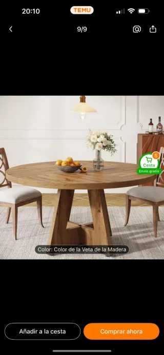 Mesa redonda de madera sin estrenar no envios