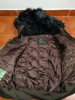 Giubbotto Alpha Industries Taglia XL Nero/Marrone