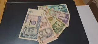 🇵🇪 Lotto 5 Banconote Intis del Perù di Diversi Valori