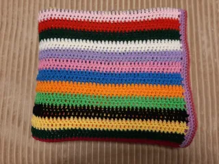 Manta de lana multicolor tejida a mano