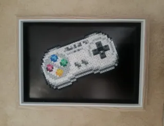 Cuadro Mando Super Nintendo - Hama Beads