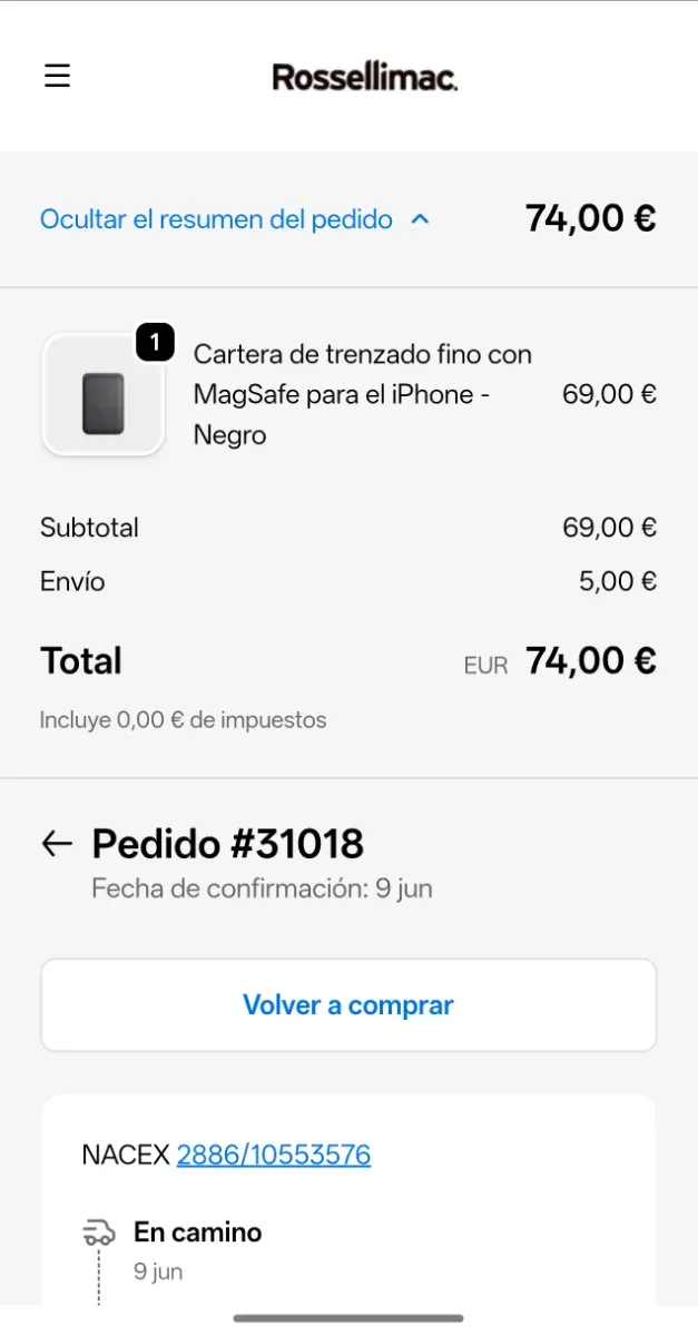 Billetera Apple FineWoven MagSafe