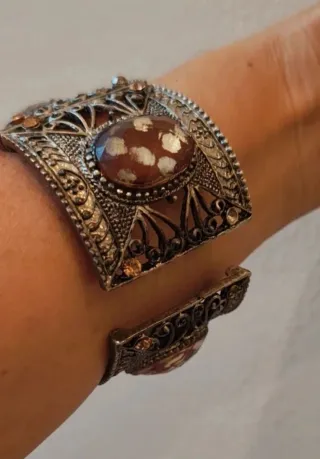 Bracciale vintage marrone e oro