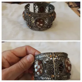 Bracciale vintage marrone e oro