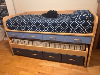 Cama nido con 8 cajones y 2 colchones