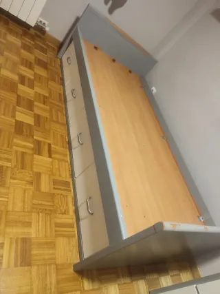 Cama individual madera y metal