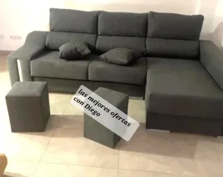 Nuovo divano chaise longue in tessuto Aqualine, anti-macchia, ideale per famiglie e animali domestici