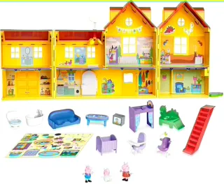 Casa Peppa Pig con Muebles y Figuras
