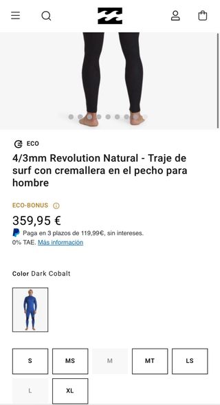 Neopreno Billabong Revolution Natural L Azul