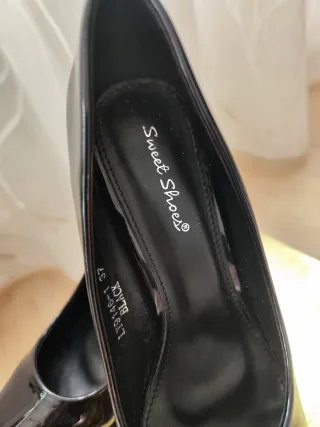 Décolleté donna vernice nero tacco 37