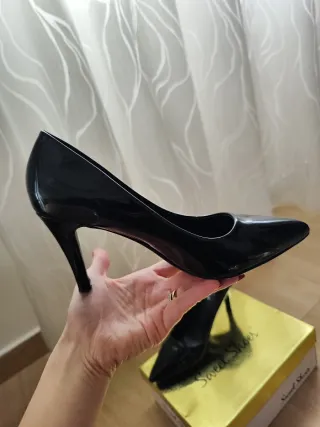 Décolleté donna vernice nero tacco 37