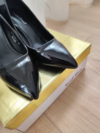 Décolleté donna vernice nero tacco 37