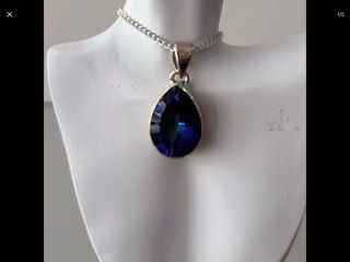 Colgante Topacio Azul y Plata 925