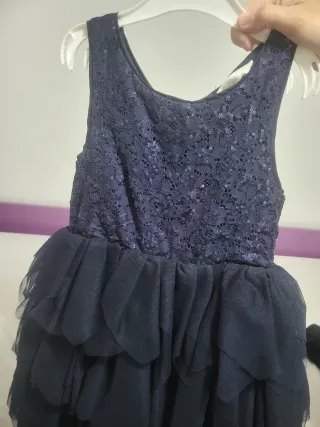 Vestido fiesta lentejuelas y tul azul