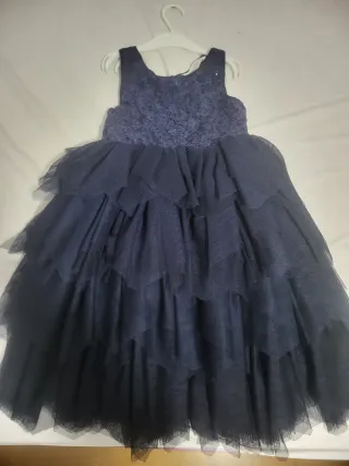 Vestido fiesta lentejuelas y tul azul