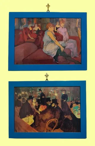 Set di 2 riproduzioni di dipinti francesi