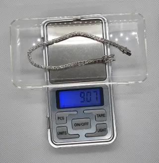 Pulsera Riviere Plata 925 con Piedras Blancas