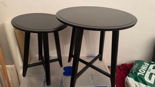 Mesa de centro redonda negra