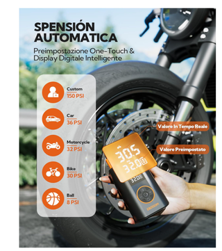 Compressore Aria Portatile 10.3 Bar Auto