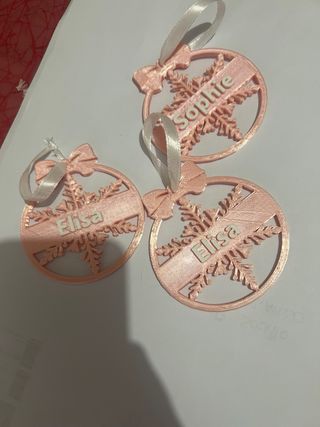 4 Ciondoli Personalizzati Fiocco Neve