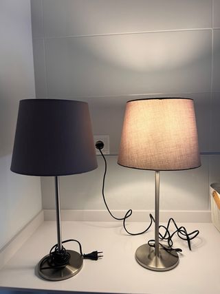 Pantalla de lámpara techo dos lámparas mesillas