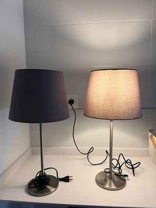 Pantalla de lámpara techo dos lámparas mesillas