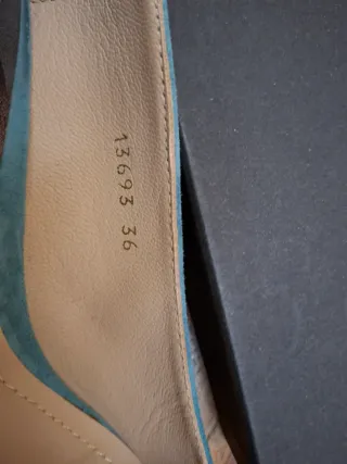 Zapatos de tacón azul, de ante,  5 cm