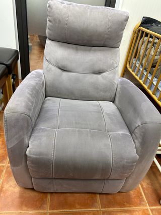 Poltrone reclinabili in tessuto grigio 2 unità