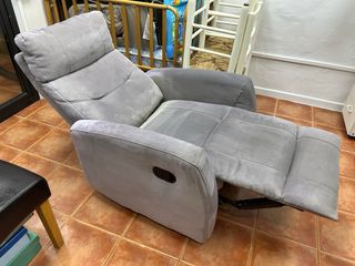 Poltrone reclinabili in tessuto grigio 2 unità