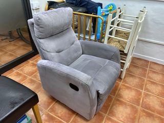 Poltrone reclinabili in tessuto grigio 2 unità