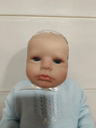 Muñeco reborn bebé azul 48 cm