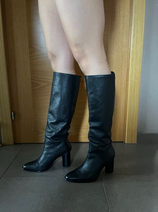 Botas altas piel Zara