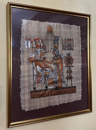 Foglio Egizio con Cornice Dorata