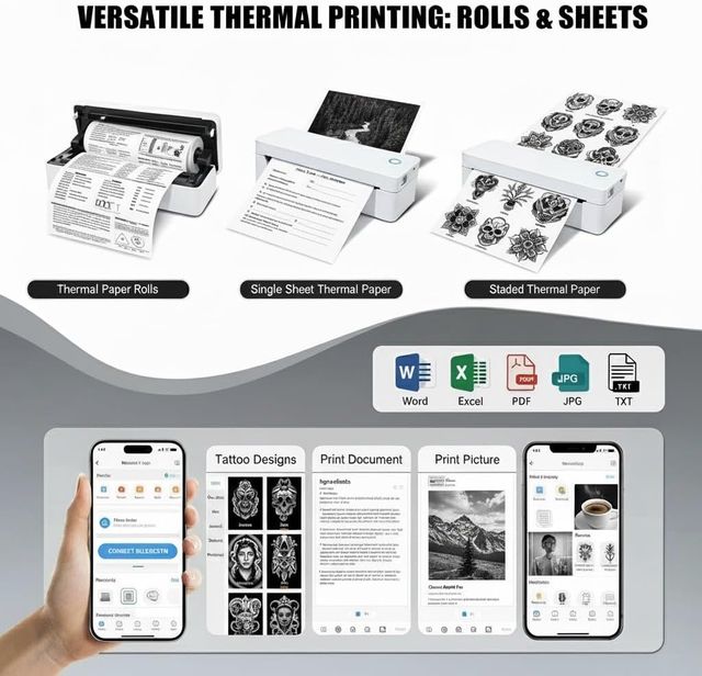 Impresora Tatuajes Térmica A4 Negra