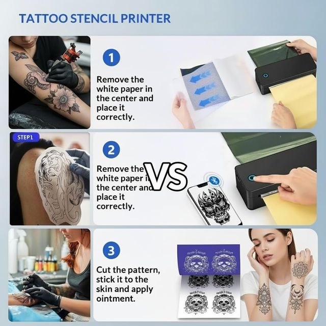 Impresora Tatuajes Térmica A4 Negra