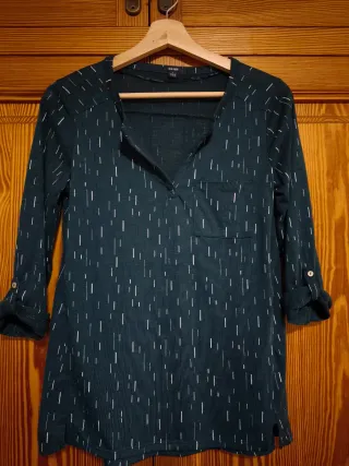 Camiseta Kiabi verde manga 3/4