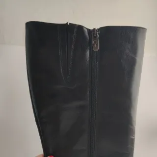 Botas altas negras piel tacón fino - Eva López