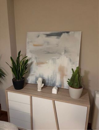 Cuadro Kenay Home Abstracto Gris Blanco