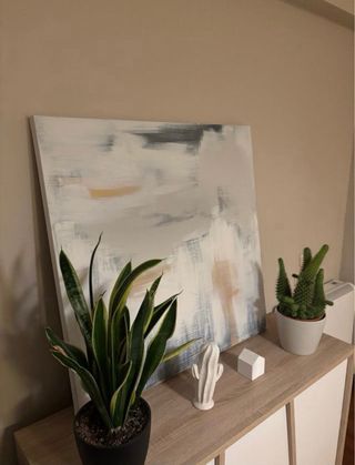 Cuadro Kenay Home Abstracto Gris Blanco