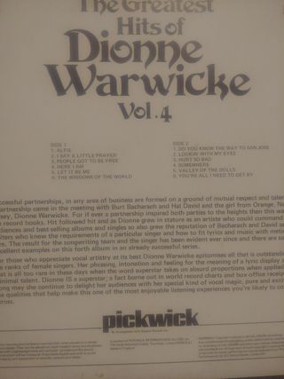 Vinilo Dionne Warwick Greatest Hits Vol.4