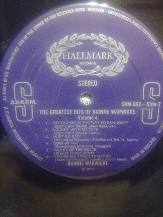 Vinilo Dionne Warwick Greatest Hits Vol.4