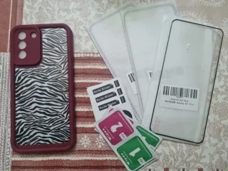 Cover zebra + 3 cristalli temperati Samsung S21 Plus