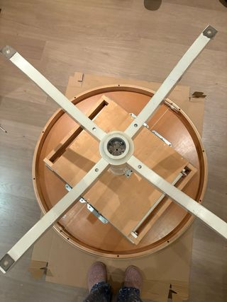 Mesa redonda extensible blanca