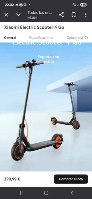 Patinete Eléctrico Xiaomi 4 Go