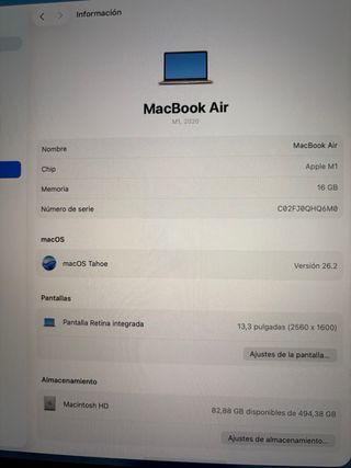 MacBook Air 13” M1 16GB 512GB Oro Rosa