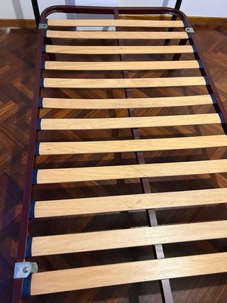 Somier cama individual madera y metal
