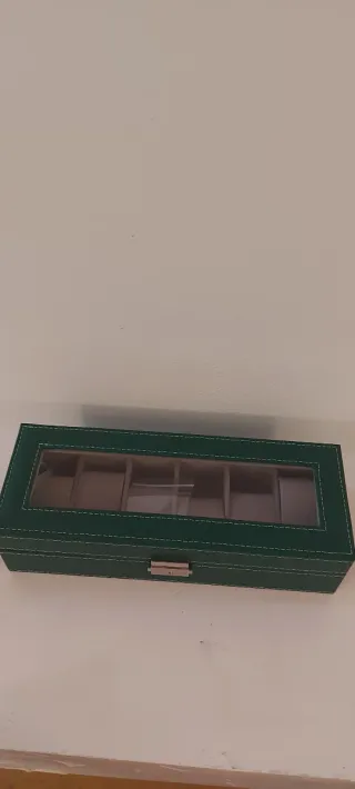 Scatola porta orologi verde