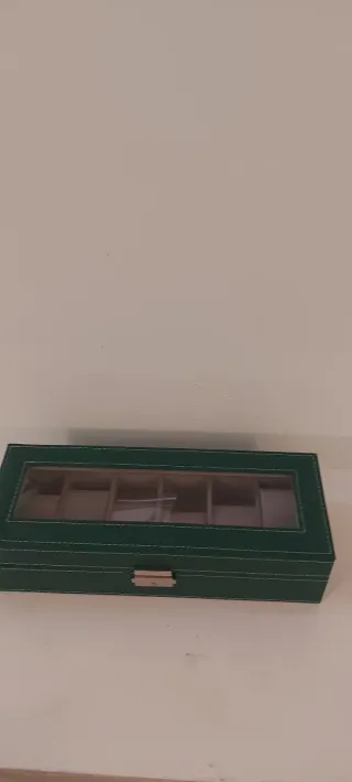 Scatola porta orologi verde