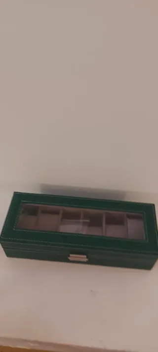 Scatola porta orologi verde