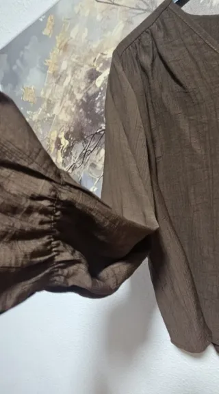 Blusa manga larga marrón chocolate